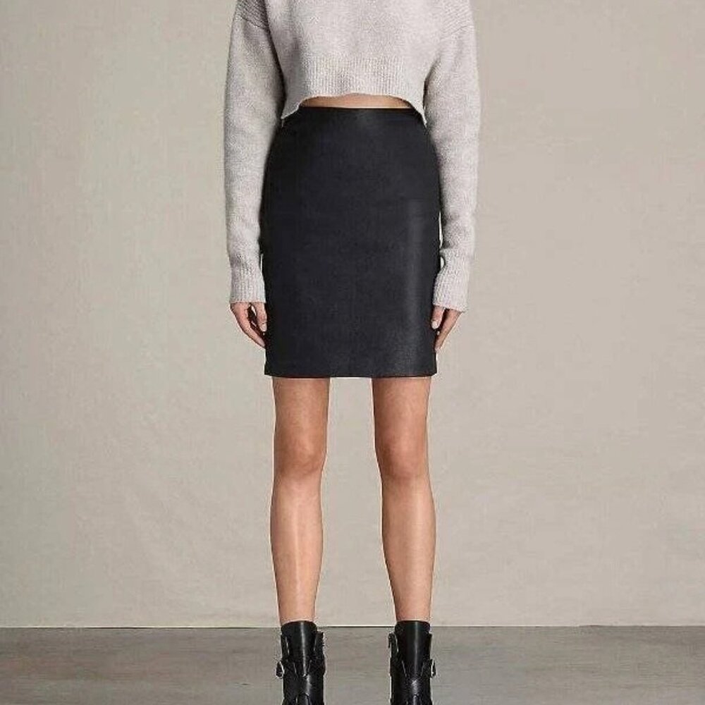 All Saints Black Pencil Skirt